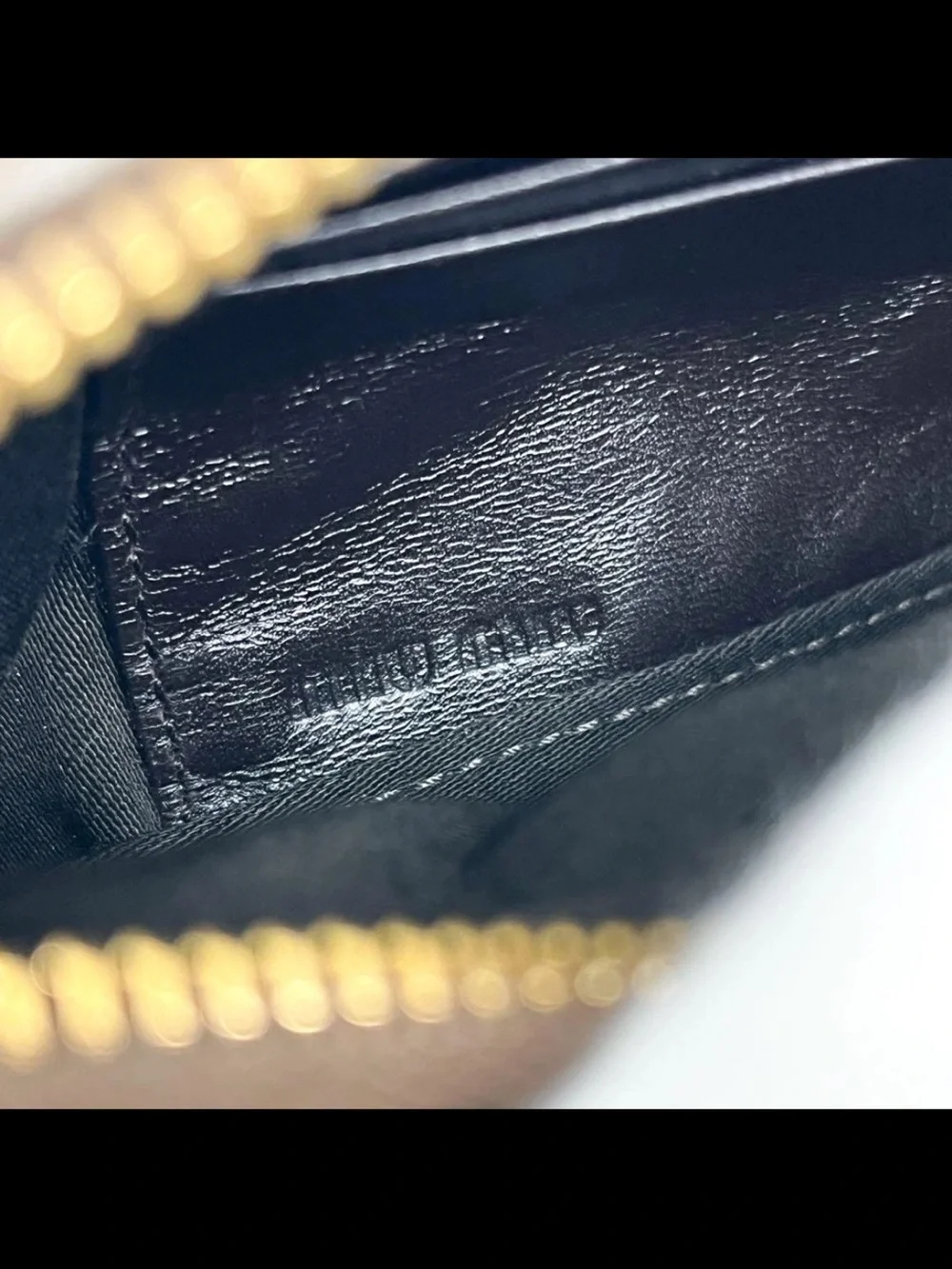 Miu Miu Metallic Taupe Matelassé Zip Wallet with Gold Logo